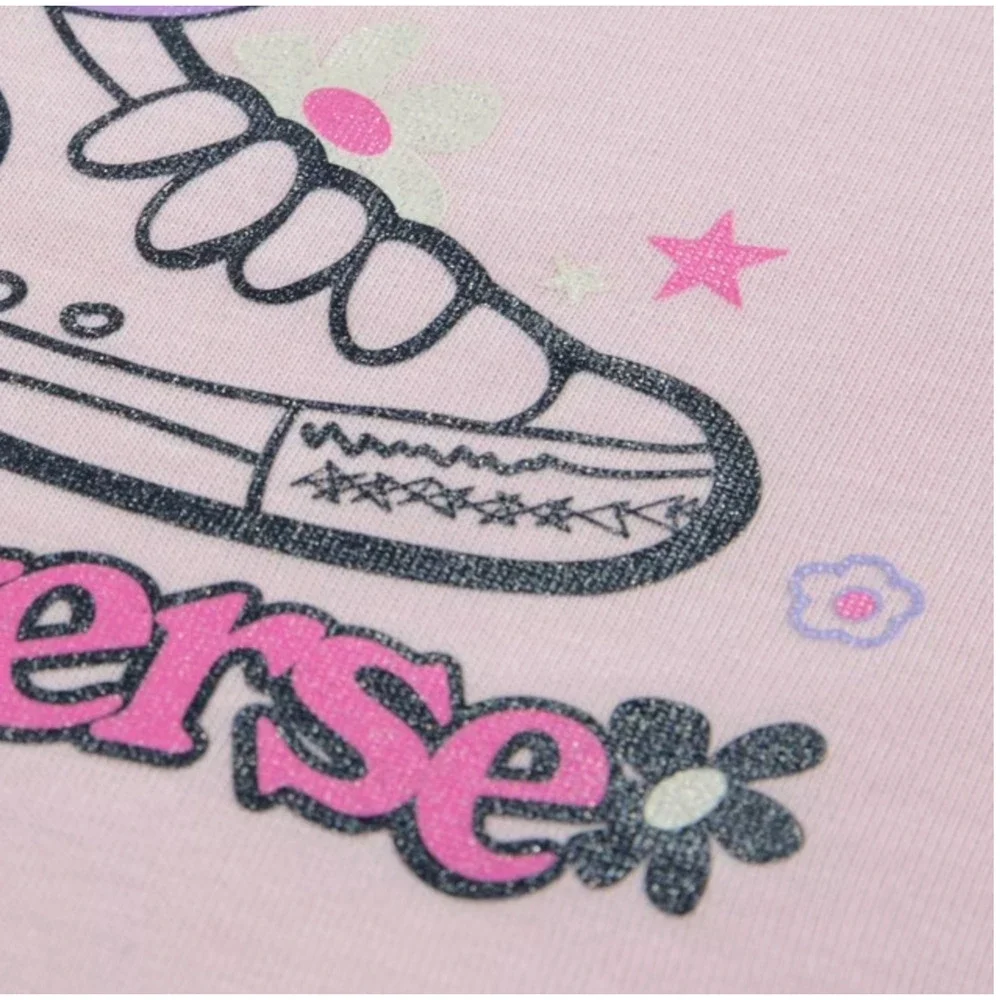 Converse little girl bike short + graphic tee 2pc. set | size 12 month
